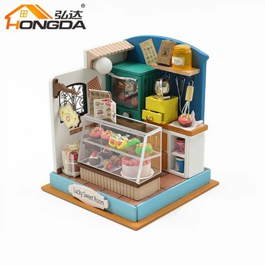 Hongda S2304 Lucky Sweet Room DIY House Mini Delicaat en schattig speelgoedmodel